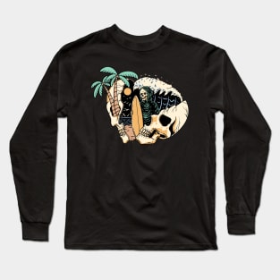 Surf Head Split Skull Long Sleeve T-Shirt